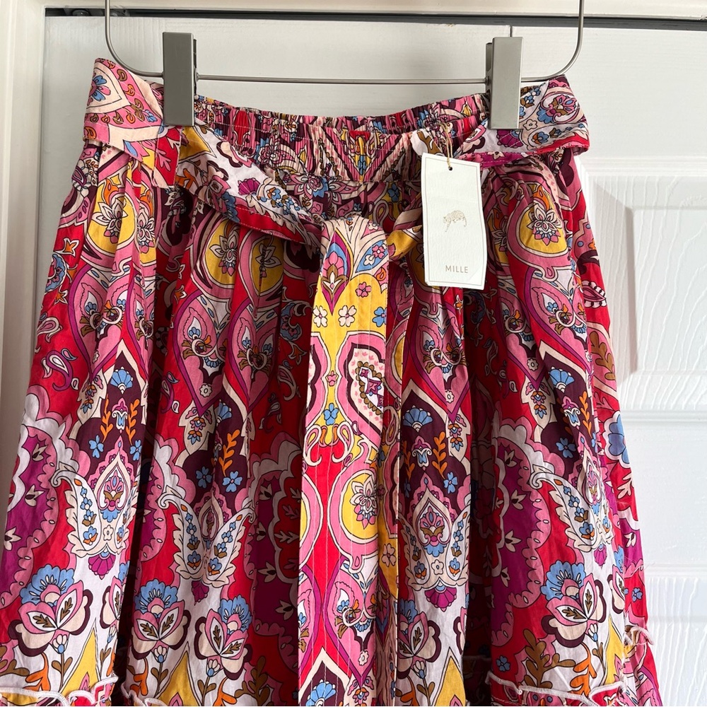 Anthropologie Mille Françoise Zanzibar Midi Skirt | Bright Floral Boho Skirt - Picture 13 of 16